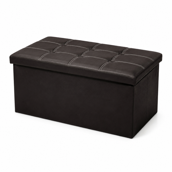 Large Foldable Storage Bench on White Background