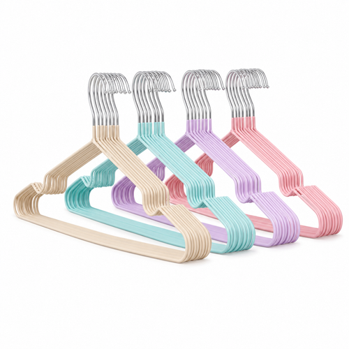 Anti-Slip Steel Clothes Hanger Bundle on white background