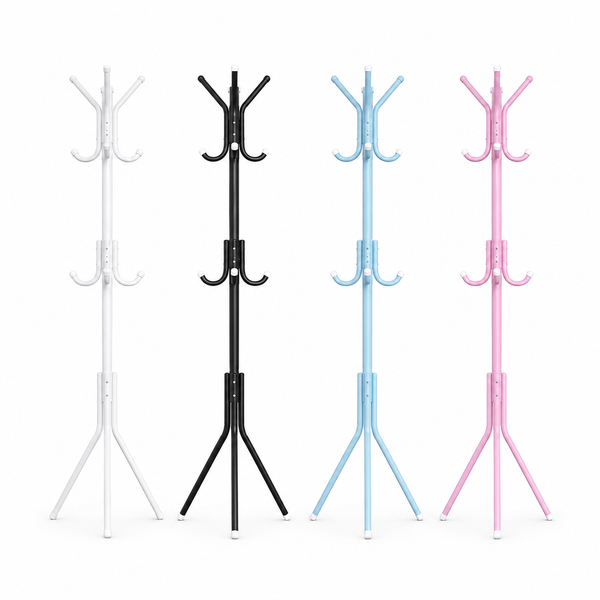 12 Hook Coat Racks on White Background