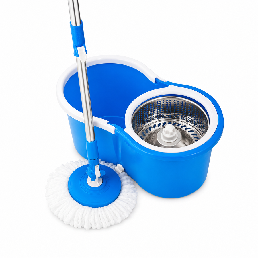 Heavy Duty Spin Mop Set on White Background