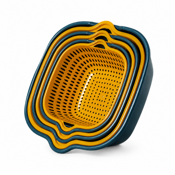 8 in 1 PET Drain Basket Set on White Background