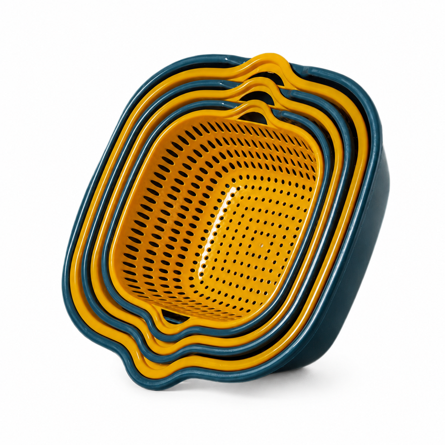 8 in 1 PET Drain Basket Set on White Background