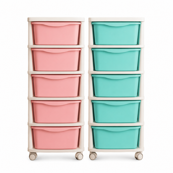 Living Master plastic drawer cabinets on white background