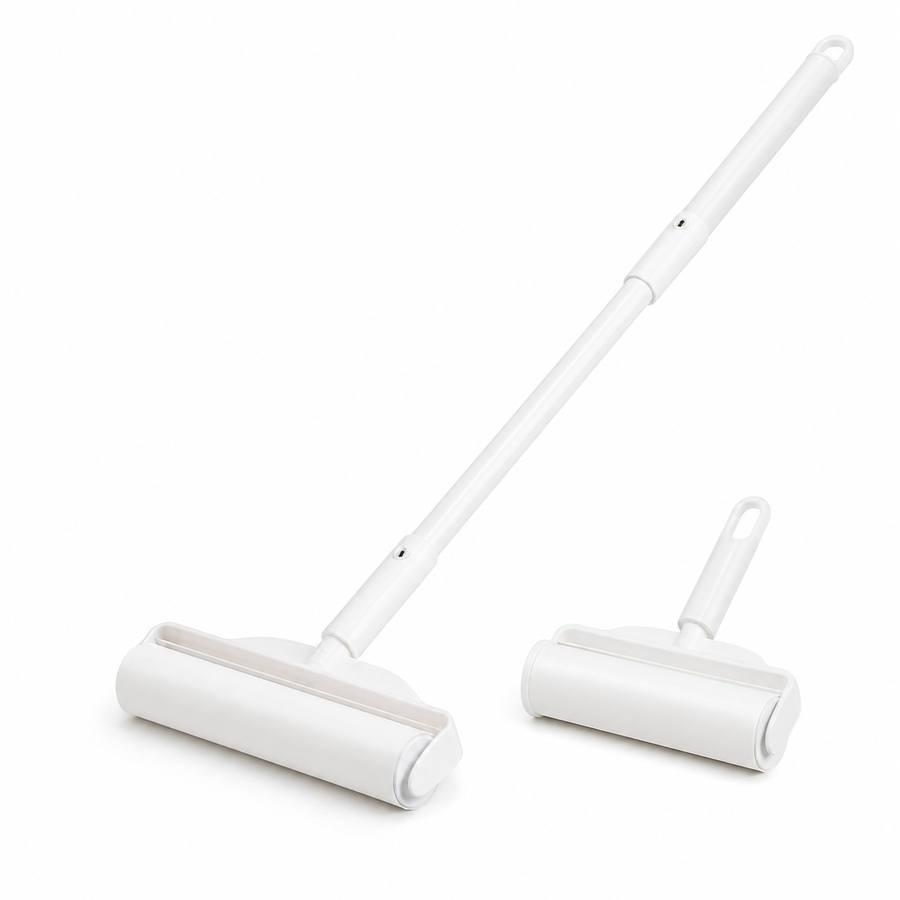 Long Handle Sticky Lint Roller on white background
