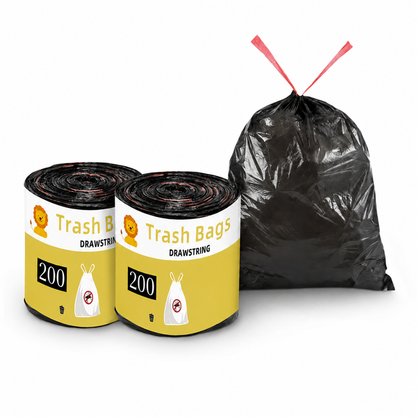Drawstring Trash Bags 200pcs on white background